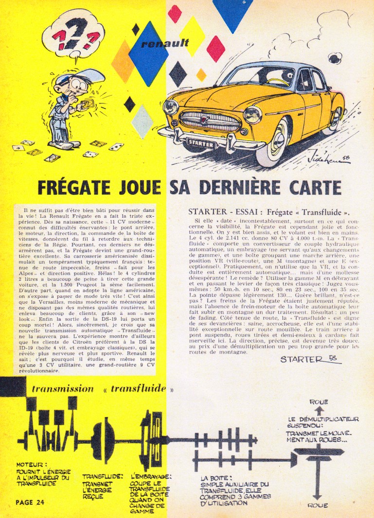Chronique Frégate Transfluide dans le Journal Spirou n° 1066 du 18/09/1958