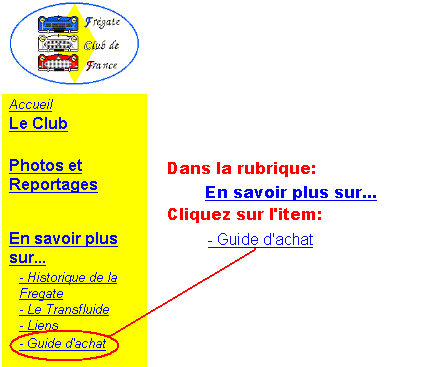 Menu du site du Fr&eacute;gate Club de France